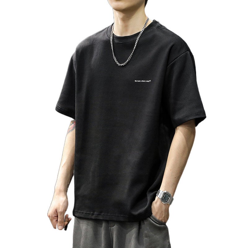 Men's Heavyweight Cotton T-Shirt Summer Loose Fit - Image 4
