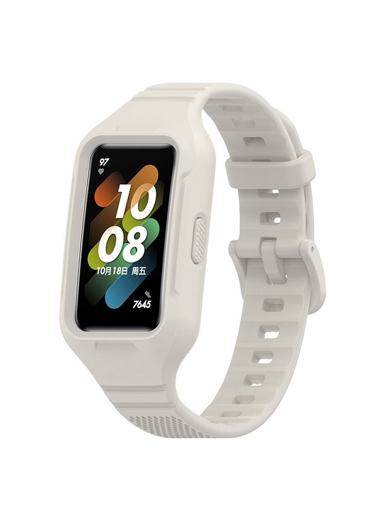 Generic Straps Compatible with Huawei Band 10/9/8/7/6/6 Pro,Honor Band 10/9/8/7/6 Soft Tpu Band for Men,Women,Beige  - Image 1