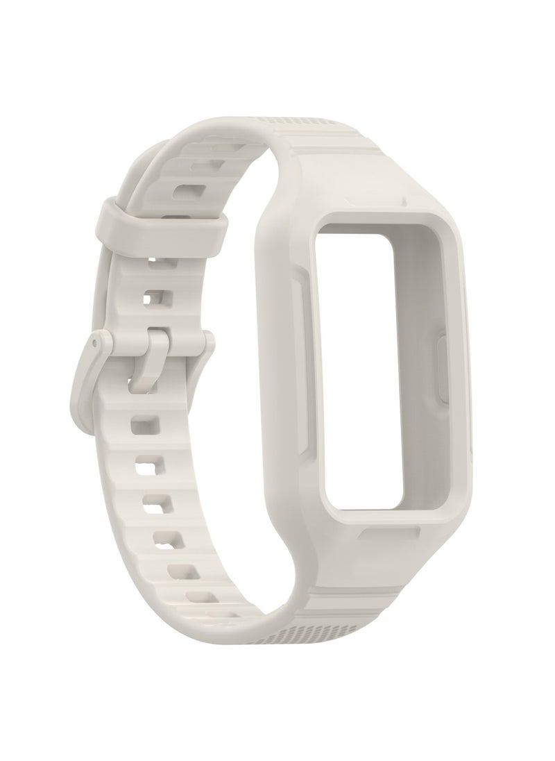 Generic Straps Compatible with Huawei Band 10/9/8/7/6/6 Pro,Honor Band 10/9/8/7/6 Soft Tpu Band for Men,Women,Beige  - Image 2