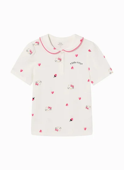 Balabala Kids Girl Lapel short-sleeved T-shirt