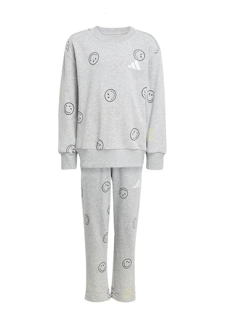 Adidas Lk Smi Jog Set Grey Training Suits For Kids 18-24M
