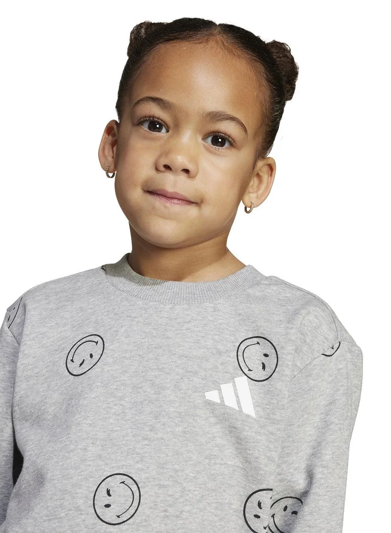Adidas Lk Smi Jog Set Grey Training Suits For Kids 18-24M