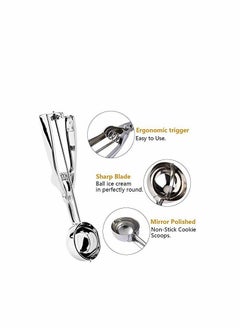 KASTWAVE Ice Cream Scoop Ice Cream Scoop Set 3 Pcs Stainless Steel Ice Cream Scoop Trigger  - Image 3