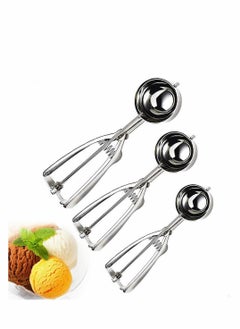 KASTWAVE Ice Cream Scoop Ice Cream Scoop Set 3 Pcs Stainless Steel Ice Cream Scoop Trigger  - Image 1