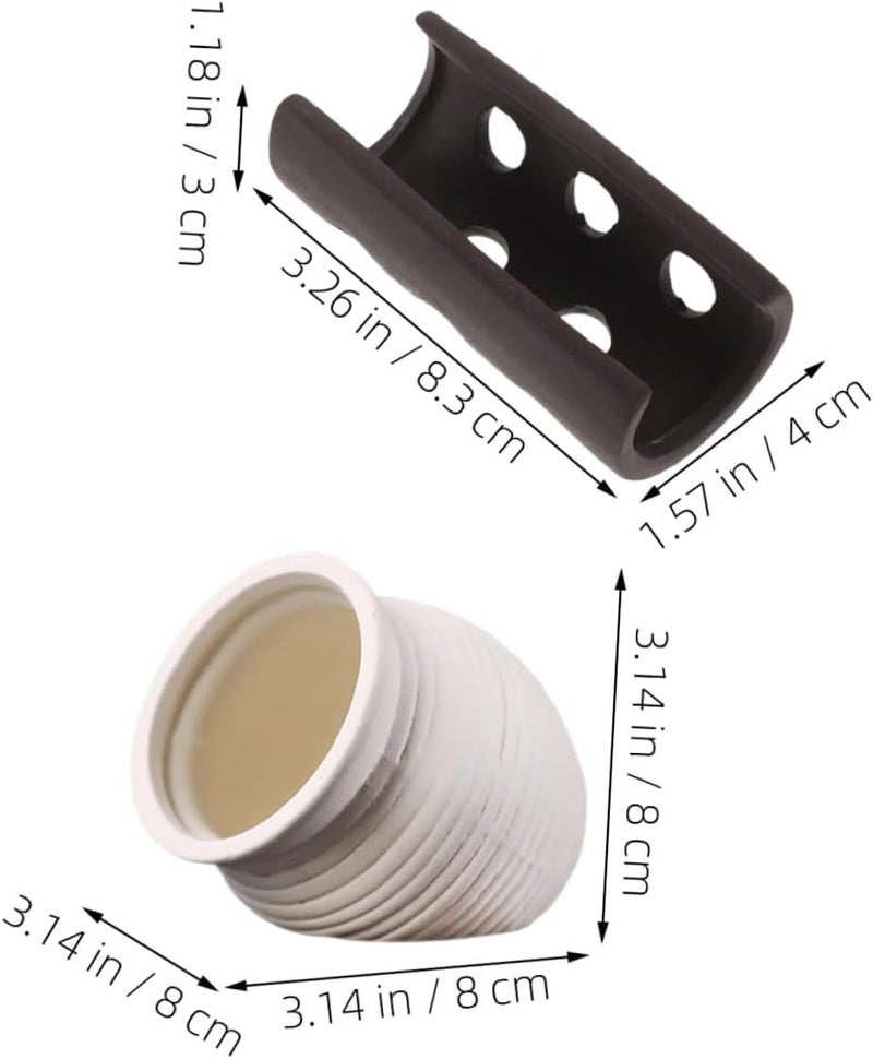 Toyvian 2pcs Betta Fish Cave and Shrimp Hideout Aquarium Shelter Ceramic Breeding Spawning Cave Small White Pot Fish Tank Hiding Ornament for Aquatic Pets - Image 2