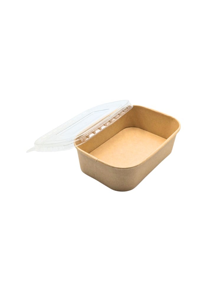 PureEarth Kraft Salad Bowl – 25 Pieces | Rectangular, Eco-Friendly & Biodegradable  - Image 3