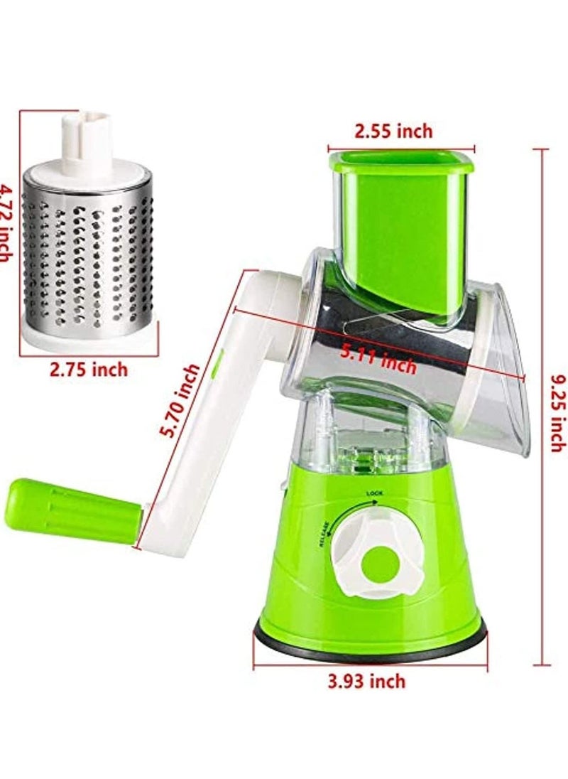 Generic - Manual Tabletop Drum Cheese Grater, 3 In 1 Rotary Shredder Slicer Grinder For Cucumber Nut Potato Carrot Cheese, Vegetable Salad Shooter - Image 1