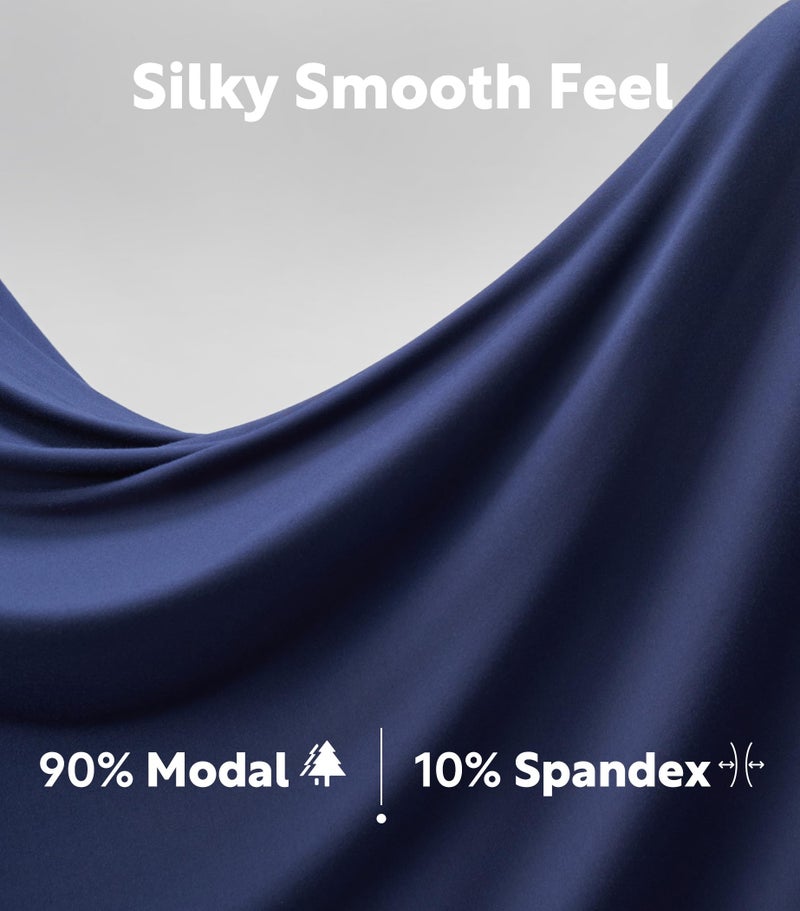 DAVID ARCHY Men's Underwear Ultra Soft Modal Dual Pouch Trunks Support Ball Pouch Bulge Enhancing Boxer Briefs for Men 4 Pack(S, Black/Charcoal/Navy/Army Green) - Image 4