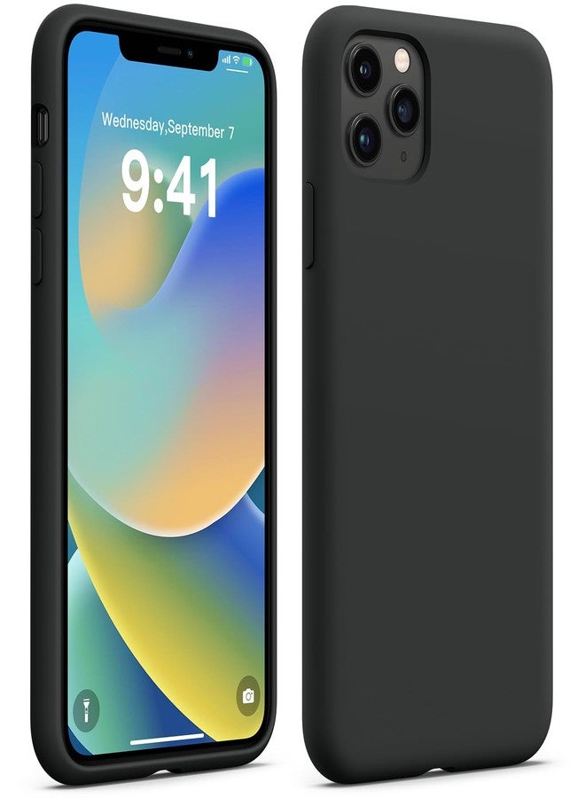 أوتيسير جراب AOTESIER متوافق مع iPhone 11 Pro Max، مصنوع من السيليكون الفاخر [حماية عسكرية ضد السقوط] و[بطانة من الألياف الدقيقة الناعمة المقاومة للخدش]، جراب نحيف مقاوم للصدمات لهاتف iPhone 11 Pro Max، مقاس 6.5 بوصة، أسود - Image 1