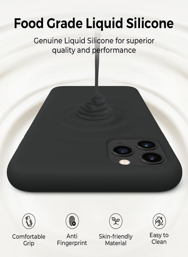 أوتيسير جراب AOTESIER متوافق مع iPhone 11 Pro Max، مصنوع من السيليكون الفاخر [حماية عسكرية ضد السقوط] و[بطانة من الألياف الدقيقة الناعمة المقاومة للخدش]، جراب نحيف مقاوم للصدمات لهاتف iPhone 11 Pro Max، مقاس 6.5 بوصة، أسود - Image 5
