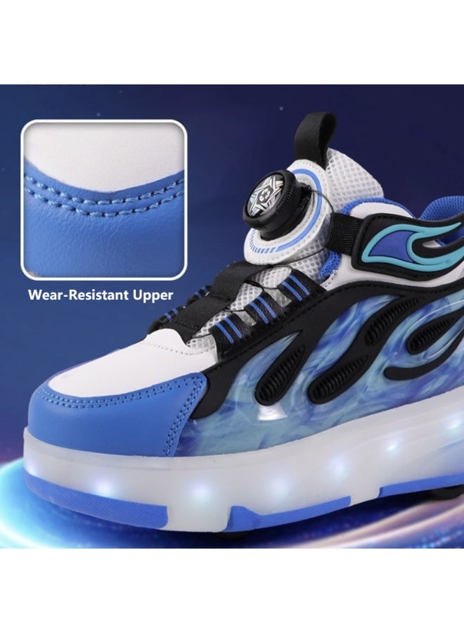 فتيرلي أحذية التزلج للأطفال، بعجلات مزدوجة الأمامية والخلفية مع إضاءة LED، حذاء التزلج الكهربائي للبنين والبنات - Image 3