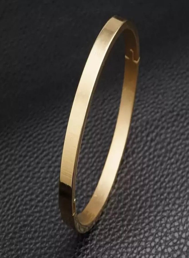 Amaal Bracelet for Men gold Stylish Boys brother boyfriend gents/Fashion Gold Kada for men/golden Bracelets for Men Metal/Stainless Steel Kada Kadas Bracelet valentine Gift open kada A355 - Image 5