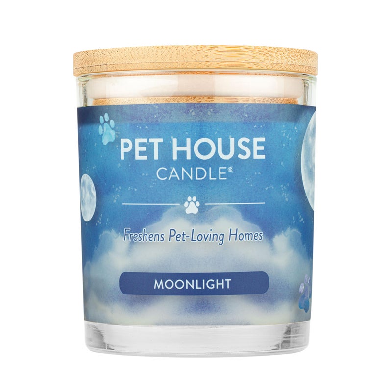One Fur All One Fur All Pet House Candle PlantBasedSoy Candle  Clean Burning Scented Candles Long Lasting Pet Odor Candle for Home  Moonlight