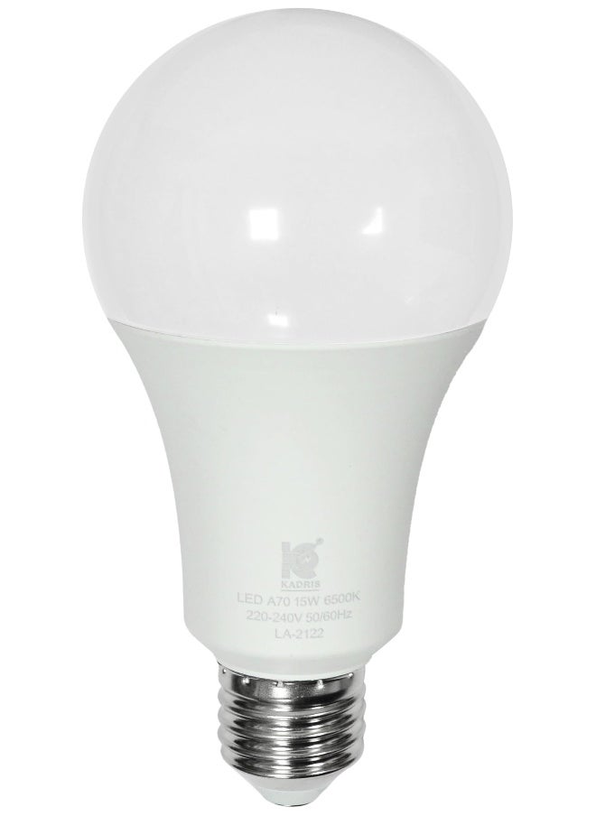 KADRIS LED Light Bulb 15W LA-2122, 6500K Cool Daylight (White) , Non-dimmable, E27 1500 LUMEN, ESMA Approved With One Year Warranty  - Image 1