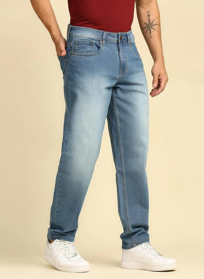 HIGH STAR Men Blue Slim Fit Heavy Fade Jeans
