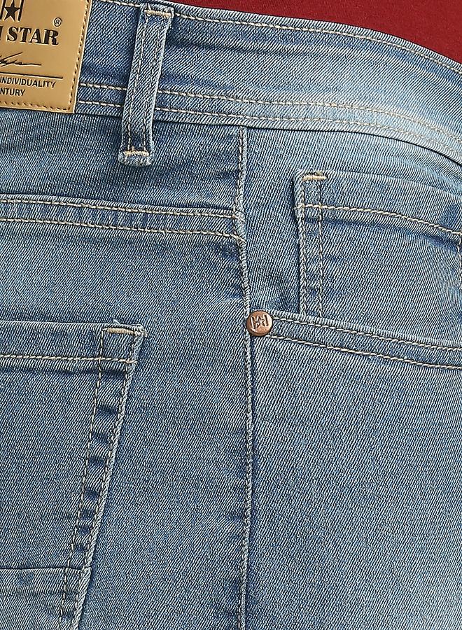 HIGH STAR Men Blue Slim Fit Heavy Fade Jeans  - Image 5