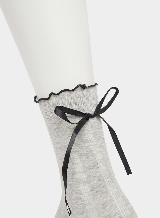 Styli Set of 5 - Ribbon Detail Crew Socks  - Image 4