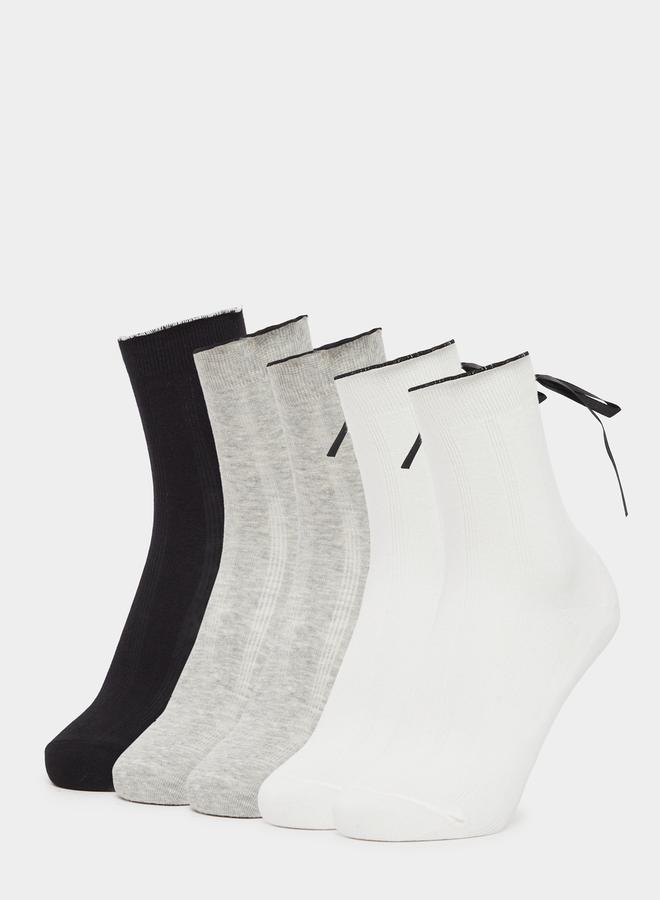 Styli Set of 5 - Ribbon Detail Crew Socks  - Image 2