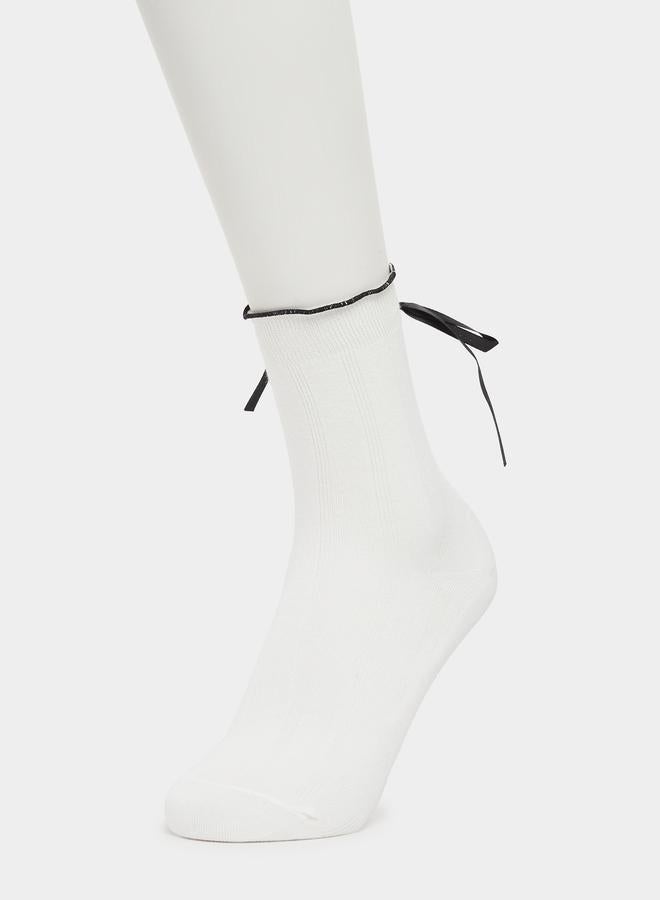 Styli Set of 5 - Ribbon Detail Crew Socks  - Image 3