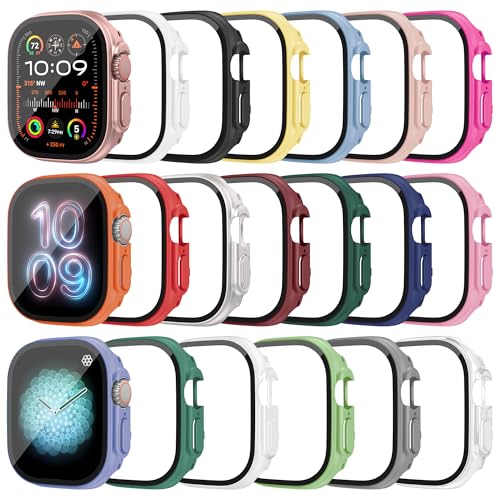 Tiorecime 20 Pack Case for Apple Watch Ultra 2/Ultra 49mm with Tempered Glass Screen Protector, Shockproof Hard PC Protective Cover, All-Around Bumper Compatible with iWatch Ultra 2/Ultra 49mm - Image 1