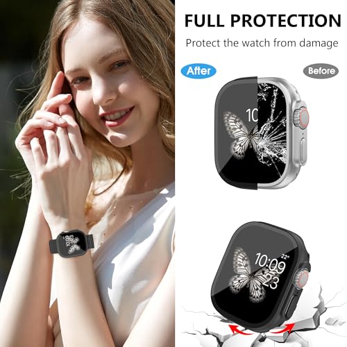 Tiorecime 20 Pack Case for Apple Watch Ultra 2/Ultra 49mm with Tempered Glass Screen Protector, Shockproof Hard PC Protective Cover, All-Around Bumper Compatible with iWatch Ultra 2/Ultra 49mm - Image 4