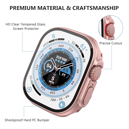 Tiorecime 20 Pack Case for Apple Watch Ultra 2/Ultra 49mm with Tempered Glass Screen Protector, Shockproof Hard PC Protective Cover, All-Around Bumper Compatible with iWatch Ultra 2/Ultra 49mm - Image 2