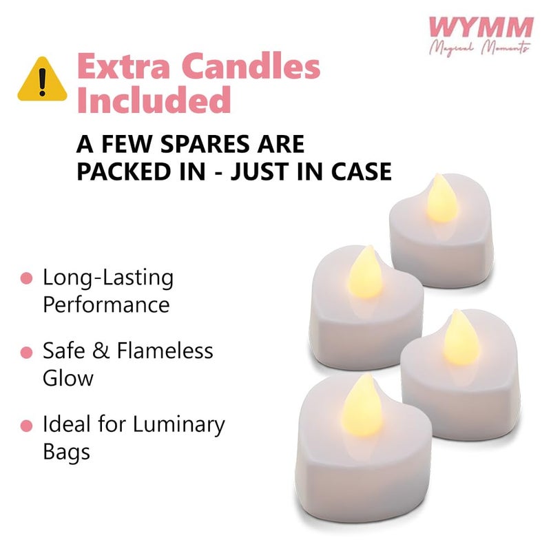 WYMM Just Married Light Up Letters with Tea Lights, Candles and Rose Petals - Luminary Paper Bags for Just Married Banner and Decorations - Image 3