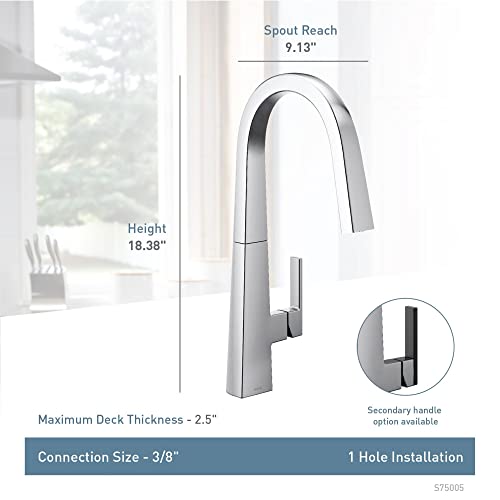 Moen Nio Spot Resist Stainless One-Handle Pull-down Kitchen Faucet with Power Clean, Includes Secondary Finish Handle Option, S75005SRS - Image 5