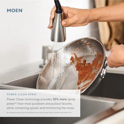 Moen Nio Spot Resist Stainless One-Handle Pull-down Kitchen Faucet with Power Clean, Includes Secondary Finish Handle Option, S75005SRS - Image 3