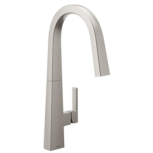 Moen Nio Spot Resist Stainless One-Handle Pull-down Kitchen Faucet with Power Clean, Includes Secondary Finish Handle Option, S75005SRS - Image 1