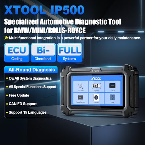 XTOOL XTOOL IP500 for BMW OBD2 Scanner, Full Systems Bidirectional Scan Tool with ECU Coding, Battery Registration Tool for BMW/MiNi/RR, All Reset Services-(Injector Coding/BMS/ABS), Lifetime Free Update - Image 2