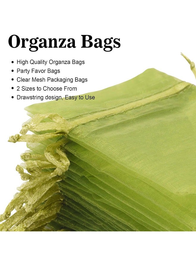 50Pcs Organza Bags, 4"x6" Sheer Drawstring Gift Bags, Organza Jewelry Pouches, Party Favor Bags, Sage Green Organza Gift Bags, Packaging Bags for Jewelry, Makeup, Candy, Festival - Image 4