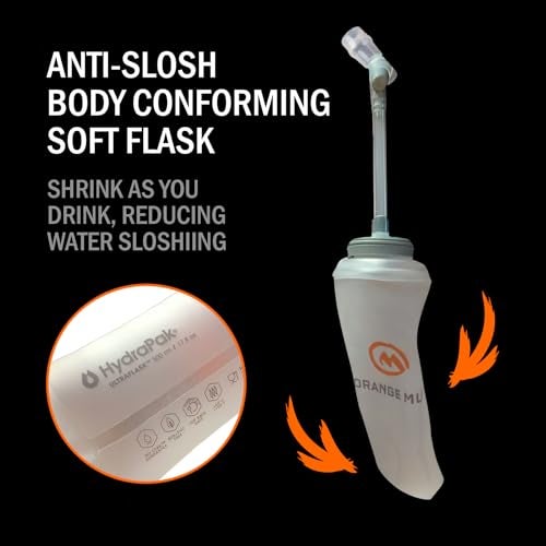 Orange Mud 500ml Soft Flask – 17oz Collapsible Hydration Bottle – BPA & PVC Free – Ultra-Light, Leak-Proof, Soft Material – Fits Any Pocket – with Optional Tube & Bite Valve - Image 2
