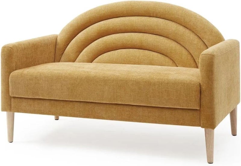 Comfynest Modern Curved Loveseat - Yellow - Image 3