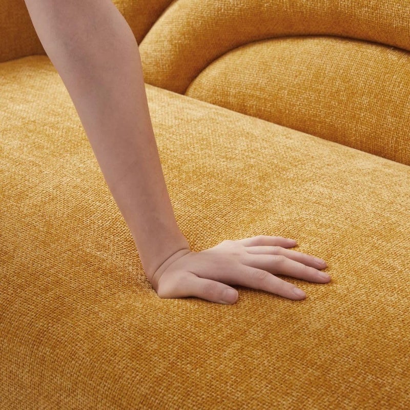 Comfynest Modern Curved Loveseat - Yellow - Image 4