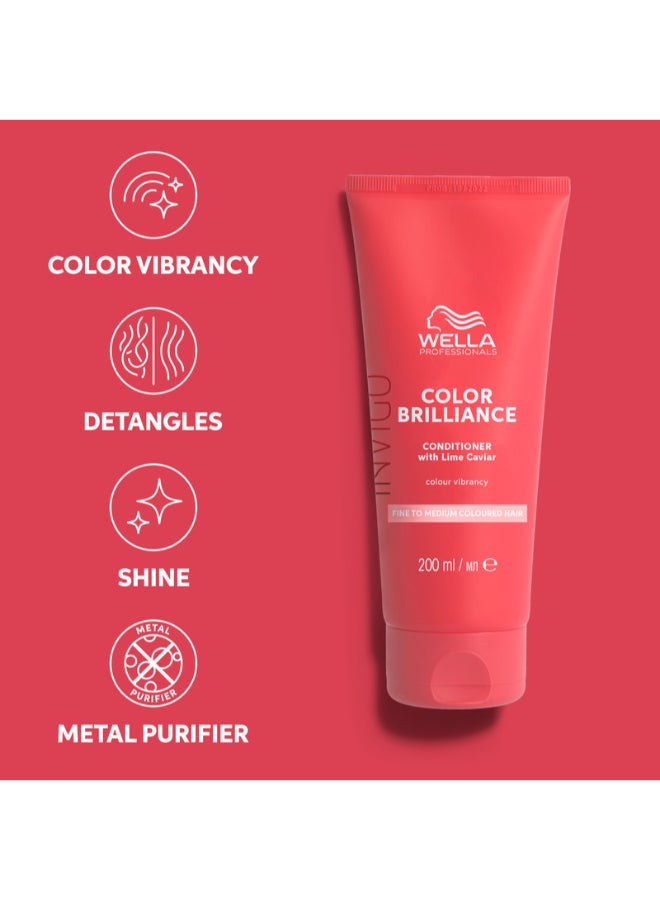 Wella Professionals Invigo Color Brilliance Vibrant Color Conditioner 200Ml - For Fine To Medium Hair - Image 3
