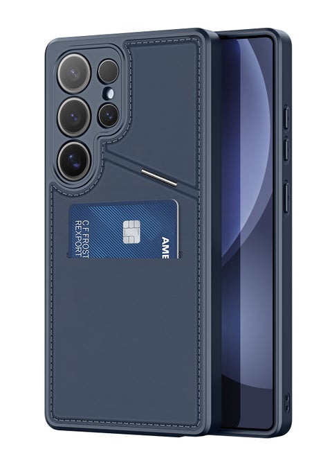 DUX DUCIS Rafi II Series Case for Samsung Galaxy S25 Ultra Case Wallet with Kickstand and Credit Card Holder Compatible with MagSafe Leather Heavy Duty Protective Case Cover (Blue)
