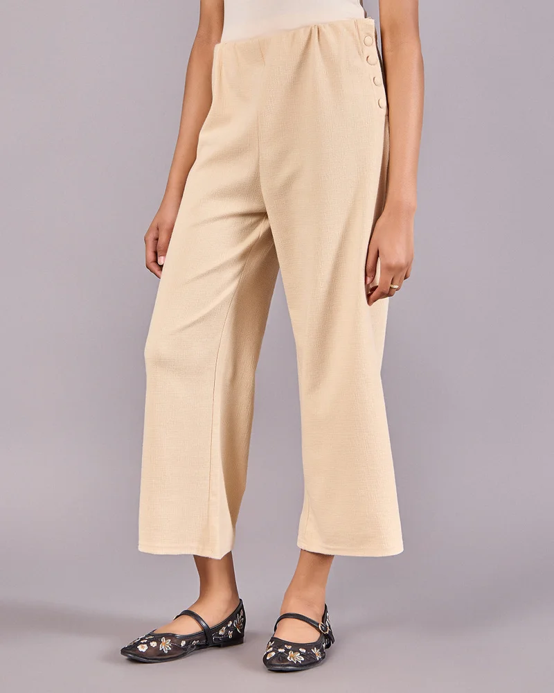 Redtag Senior Girls Beige Jacquard Culottes
