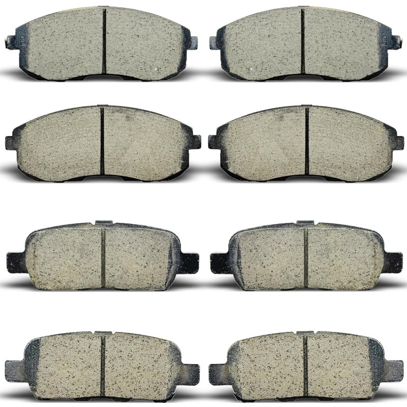 ALADICHE Front Rear Ceramic Brake Pads Set Compatible with 20032005 Infiniti G3520032005 Nissan 350Z20072013 Nissan Altima20112017 Juke20072012 Sentra