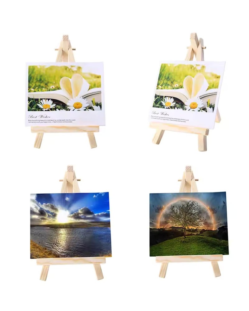 Snoogg 7 Inch 10 Pc Natural Wooden Mini Easel Stand Artist Easel Wood Stand Tripod Small Easels for Display Tabletop Canvas Stand Painting Arts Crafts Display Card Photo Business Card Gifts (7 Inch 10 Pc) - Image 3
