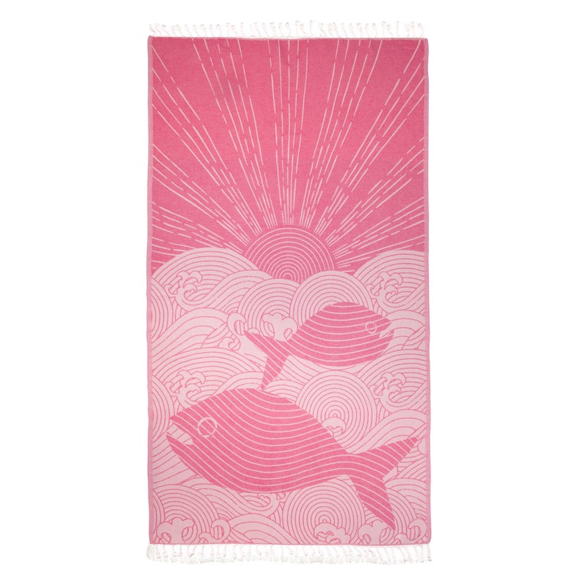 ANEMOSS Fish Patterned Turkish Peshtemal, 100% Cotton, Free of Microfiber, Synthetic and Polyester, Soft, Quick Dry, Versatile Beach, Pool and Bath Peshtemal, for Kids and Adults, 39x70 in, 100x180 cm - Image 1