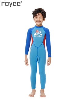 Royee 2.5MM Kids Wetsuits Full Suits Neoprene Thermal Swimsuits Back Zipper Long Sleeve Dive Suit for Boys  - Image 2