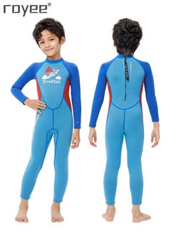 Royee 2.5MM Kids Wetsuits Full Suits Neoprene Thermal Swimsuits Back Zipper Long Sleeve Dive Suit for Boys  - Image 1
