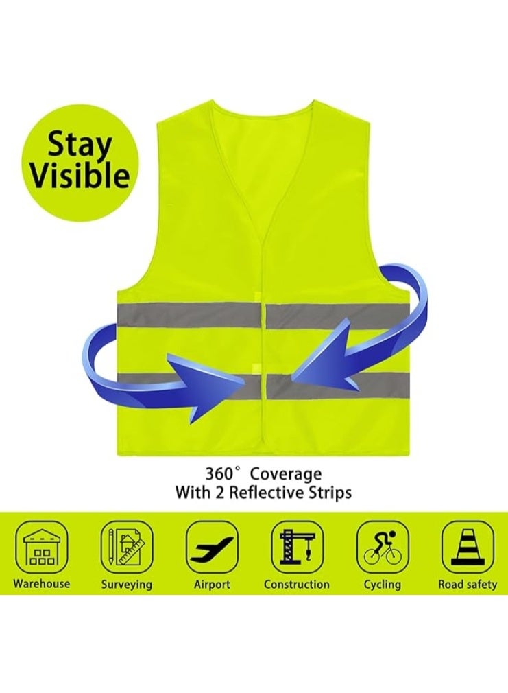 TEAKWOOD 1 Pack Hi Vis Vests,Hi Vis Safety Vests with 2 Reflective Stripes,Night Workwear Reflective Vest,for Traffic Work, Running, Surveyor and Security Guard Construction Vest(M) - Image 2