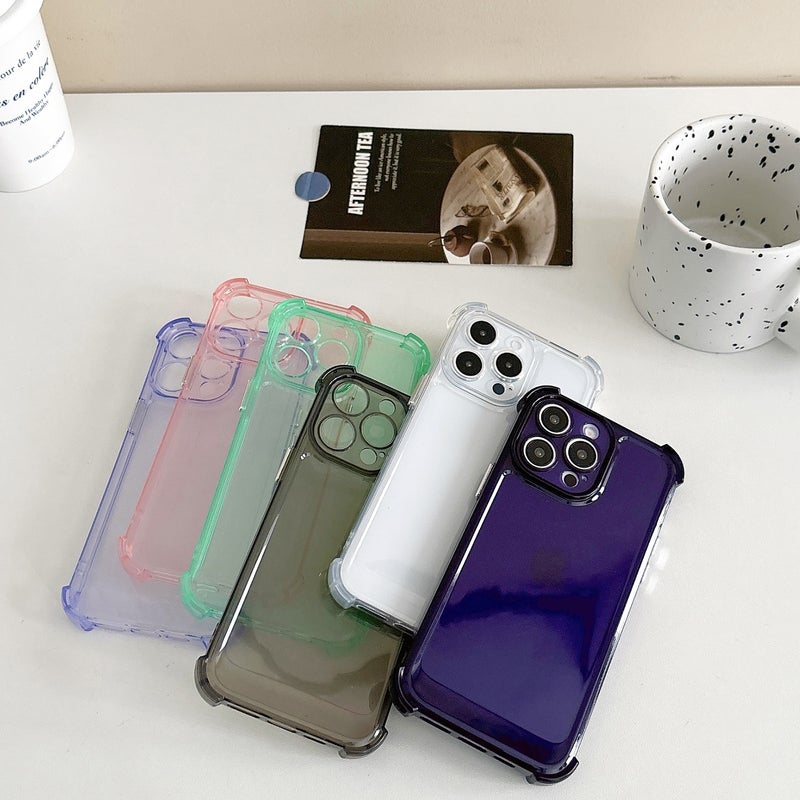 HuHa Protective Cover For iPhone SE 2022 / SE 2020 Transparent Four-corner Shockproof TPU Phone Case(White) - Image 2