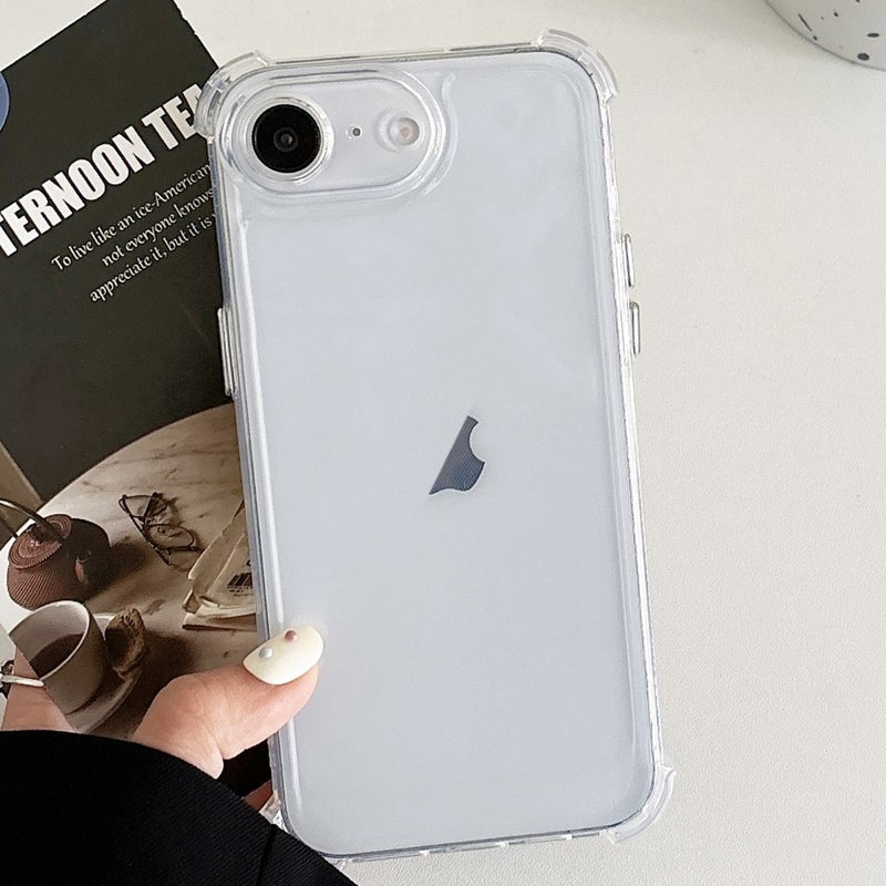 HuHa Protective Cover For iPhone SE 2022 / SE 2020 Transparent Four-corner Shockproof TPU Phone Case(White) - Image 1