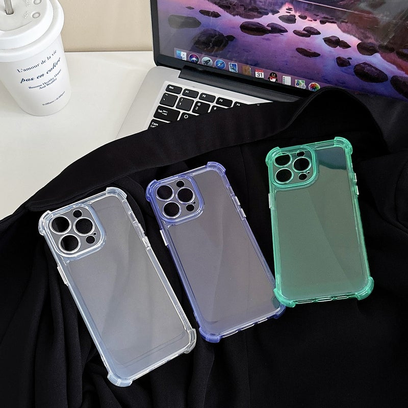 HuHa Protective Cover For iPhone SE 2022 / SE 2020 Transparent Four-corner Shockproof TPU Phone Case(White) - Image 5