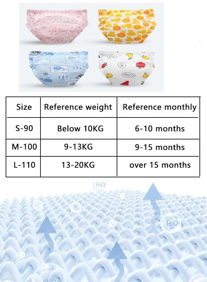 4 Pieces Baby Potty Training Pants, Cloth Diaper for Boy and Girls, Breathable Potty Training Underwear, Size 100 / 110  - Image 2
