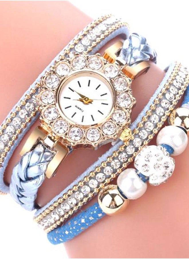 Sharpdo Stone Studded Analog Watch LS920-BL  - Image 3