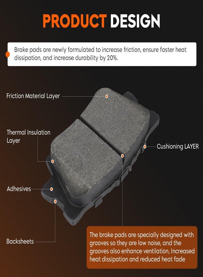 AEagle طقم تيل فرامل سيراميك خلفي لسيارات تويوتا كامري (2009-2013)، أفالون (2008-2018)، ماتريكس (2009-2013)، راف فور (2006-2018)، ولسيارات لكزس ES350 وES300h وES250h (2017-2018) - 4 قطع - Image 3